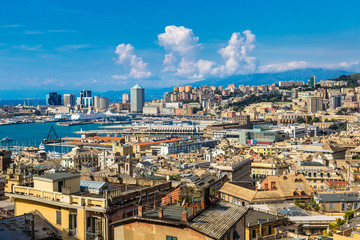 Naklejka premium Port of Genoa in Italy