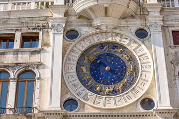 Astronomical clock in square San Marco, Venice, Italy.