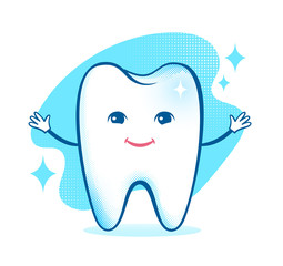 Healthy happy tooth character.