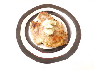 Nackensteaks mit Kräuterbutter