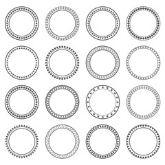 Collection of ethnic borders. Round frames. Decoration elements