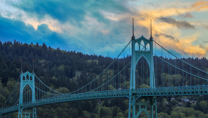 St. John's Bridge in Portland Oregon, USA