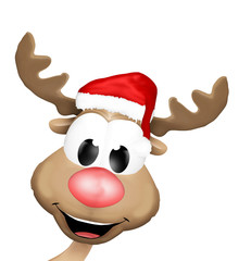 Christmas reindeer happy face