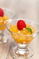 Apple Cinnamon Dessert with Whole Grain Oats. Selective focus.