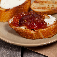 Organic Fig Fruit Spread. Selective focus.