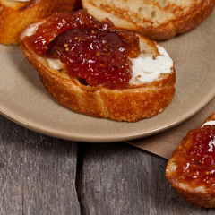 Organic Fig Fruit Spread. Selective focus.