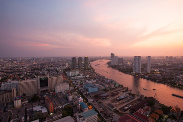 Fototapeta na wymiar top view bangkok urban view