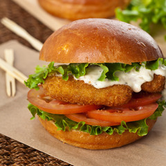 Fish Sandwich. Selective focus.
