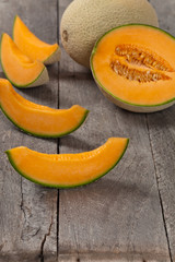 Cantaloupe Melon. Selective focus.