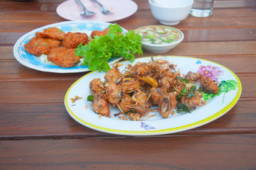 Fried Chicken and Chili Sauce, Thai Northern Style Food