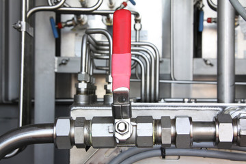 Pneumatic valve at an oil and gas industrial.