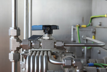 Pneumatic valve at an oil and gas industrial.