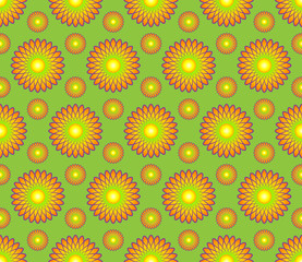 Vector abstract seamless pattern background with  flowers