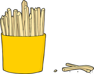 Isolated French Fries Box