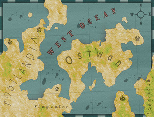 Image dream world to a map in retro style