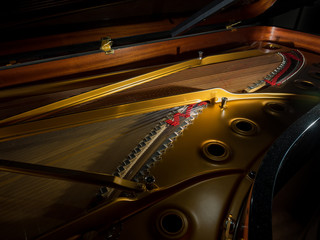 interior of a concert grand piano