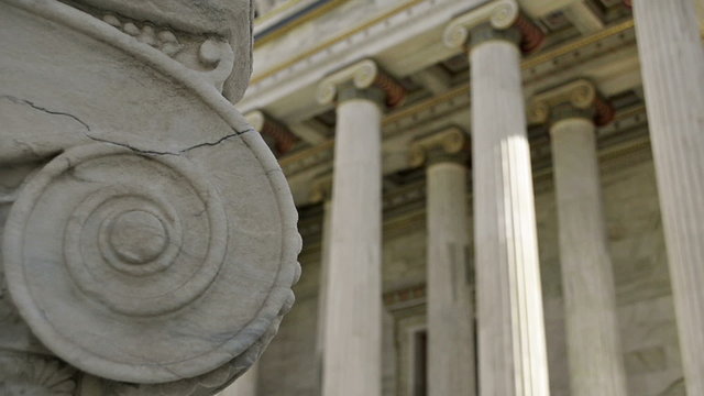 Marble columns in the classic style