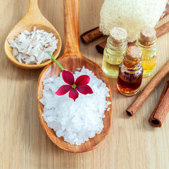 Fototapeta na wymiar Sea Salt - Natural Spas Ingredients for skin care.