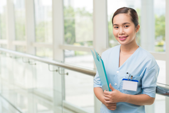 Smiling Vietnamese nurse