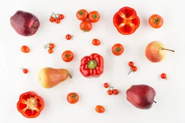 Papier Peint photo autocollant Légumes Red fruits and vegetables