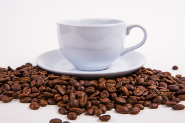 coffee bean on white paper background