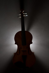 Naklejka premium Elegant violin with smoke
