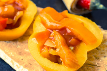 Vegetables on lavash