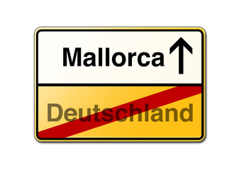 Mallorca Deutschland Schild
