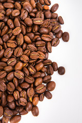 coffee bean on white paper background