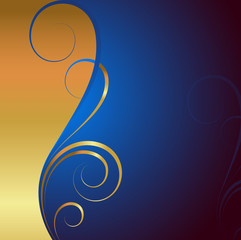 Golden Swirl Ornate Flourish Background