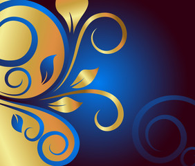 Golden Swirl Ornate Flourish Background