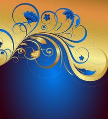 Golden Swirl Ornate Flourish Background