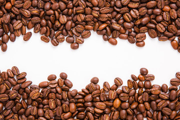 coffee bean on white paper background