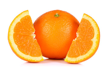 Ripe orange isolated on white background