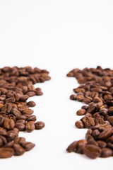 coffee bean on white paper background