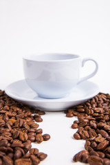 coffee bean on white paper background