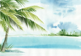 Fototapeta premium Palm beach resort