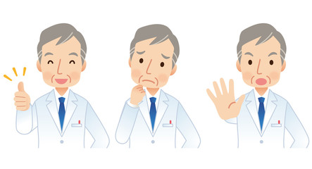 男性医師　医療　表情　セット