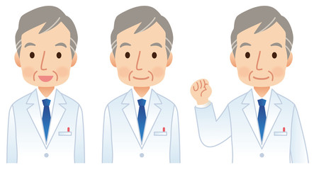 男性医師　医療　表情　セット