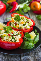 Stuffed peppers with bulgur and vegetables