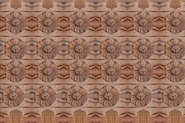 Closeup carved wood wall