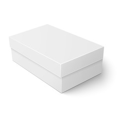 White cardboard shoebox template.