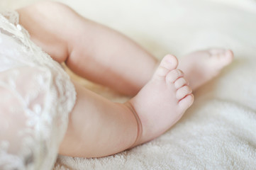 Fototapeta na wymiar close-up of tiny baby feet