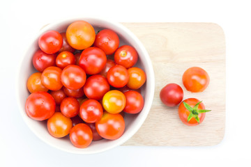 Red tomato isolated on white background