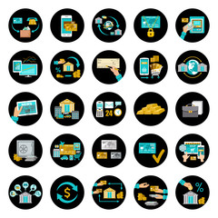 Set banking icons.