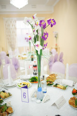 wedding decor at restaurant with all beauty and flowers