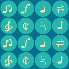 seamless background with musical symbols