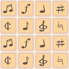 seamless background with musical symbols