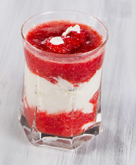 dessert with fresh strawberries