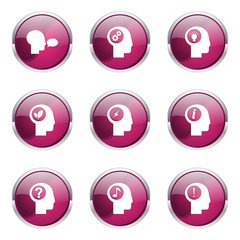 Think Web Internet Pink Vector Button Icon Design Set